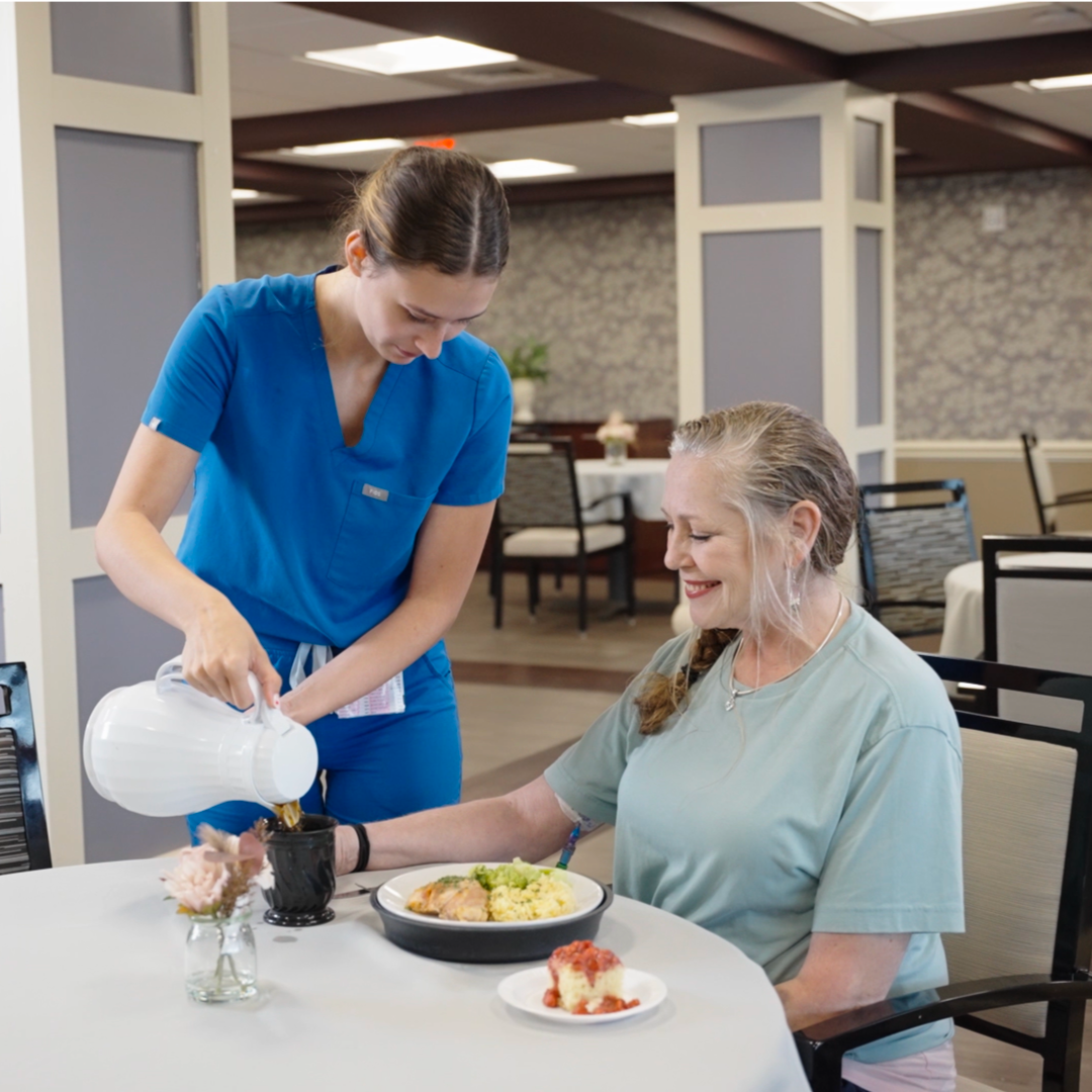 Residents and staff at Monroe Springs Rehab